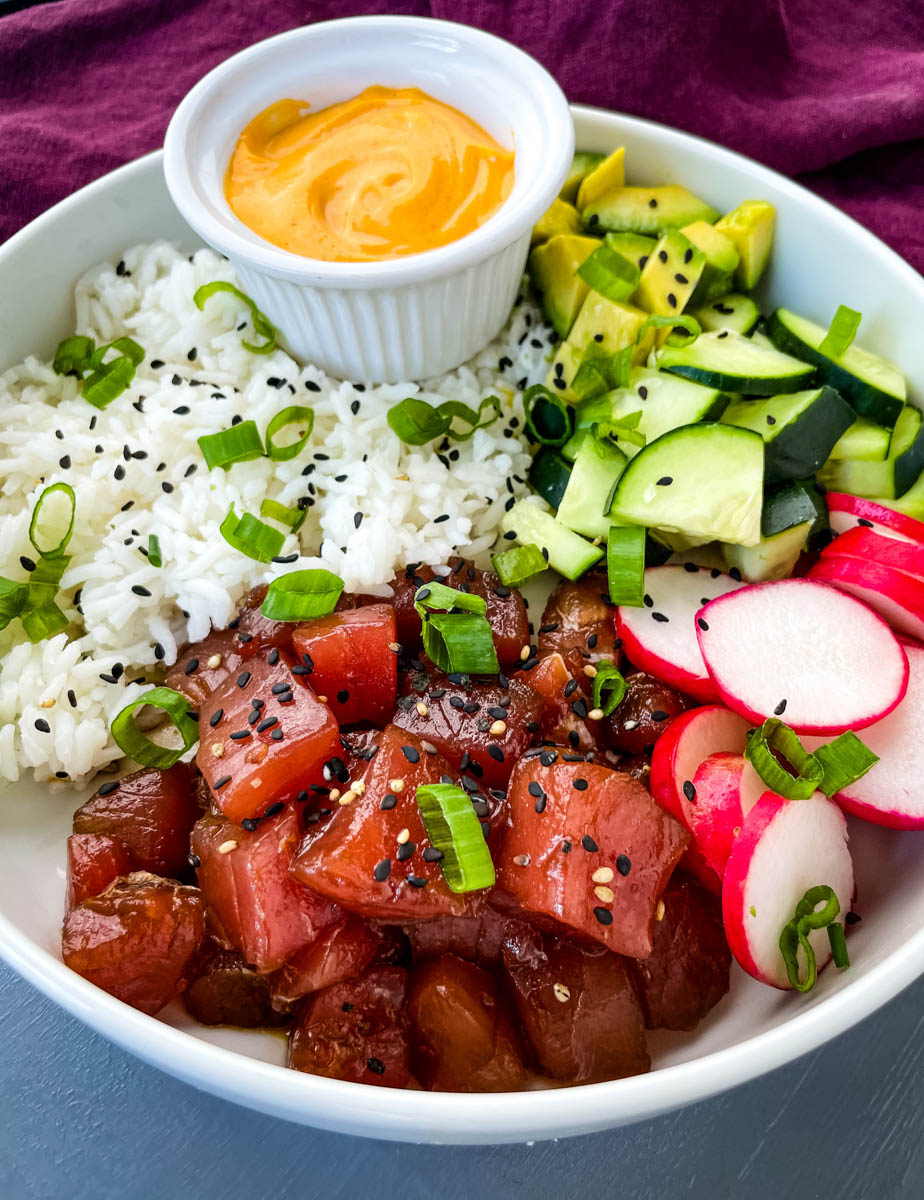 Poke Bowls with Spicy Mayo Sauce Simple Seafood Recipes