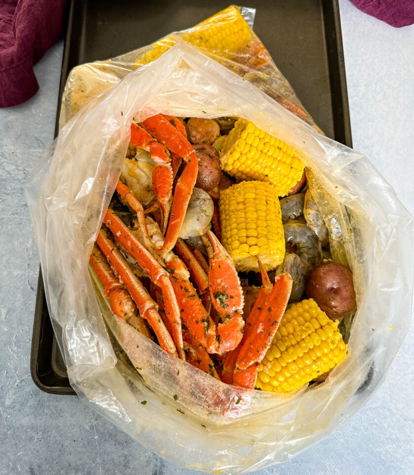 Seafood Boil in a Bag with Garlic Butter - Simple Seafood Recipes