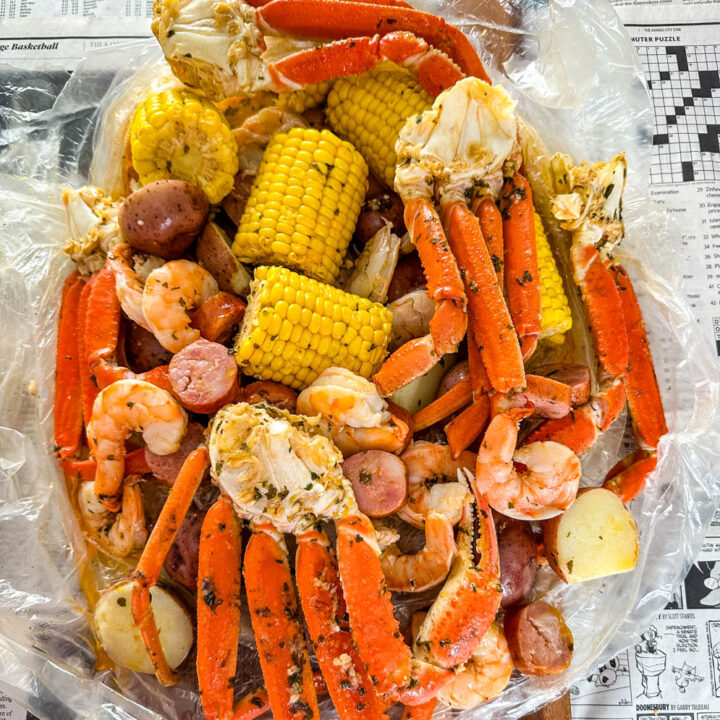 Seafood Boil in a Bag with Garlic Butter - Simple Seafood Recipes