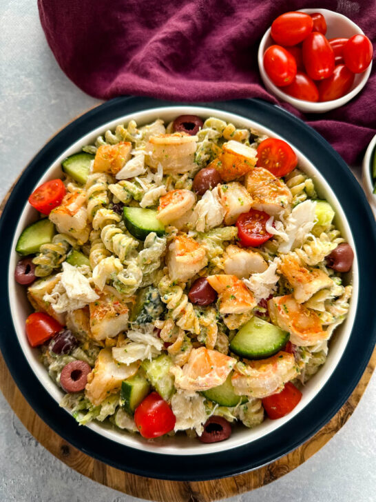 Seafood Pasta Salad with Shrimp and Crab - Simple Seafood Recipes