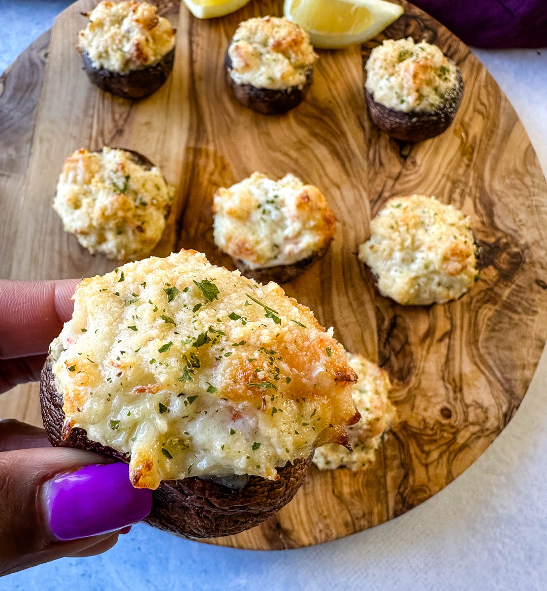 Seafood Stuffed Mushrooms with Crab and Shrimp - Simple Seafood Recipes