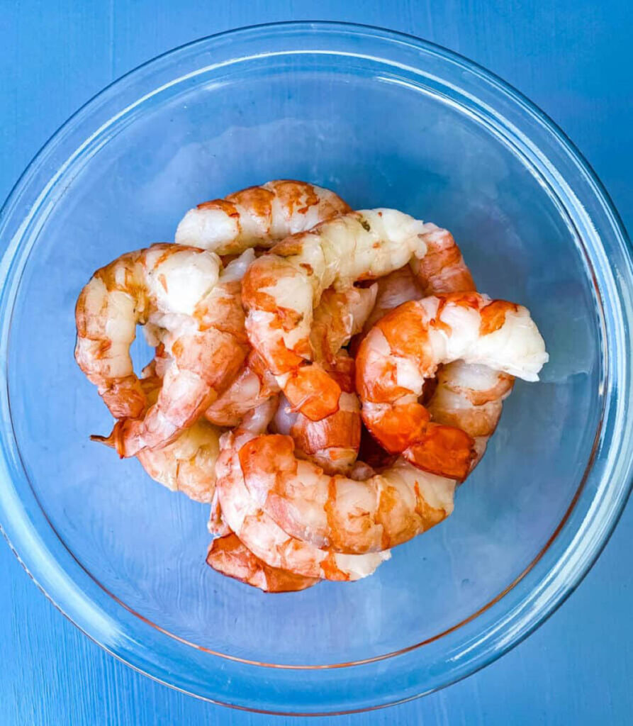 raw shrimp in a bowl