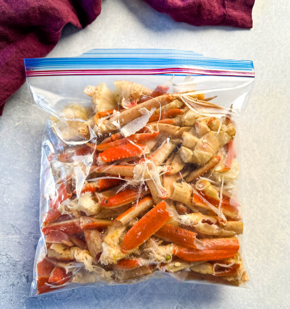 crab shells in a plastic Ziploc bag