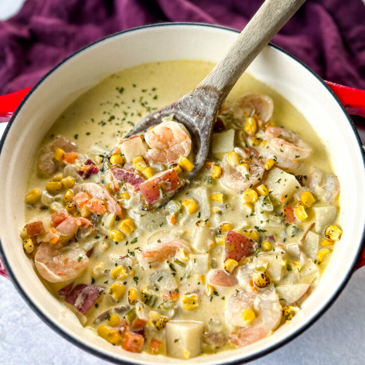 Creamy Shrimp and Corn Chowder with Potatoes - Simple Seafood Recipes