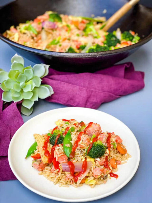 Easy and Quick Salmon Fried Rice